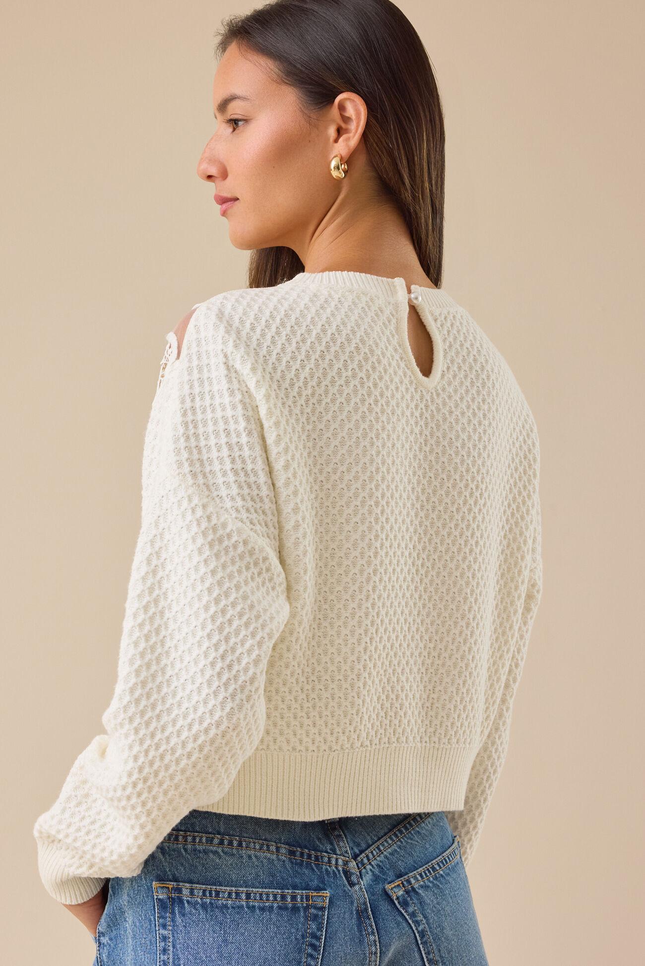 Gwen Lace Cropped Sweater Product Image