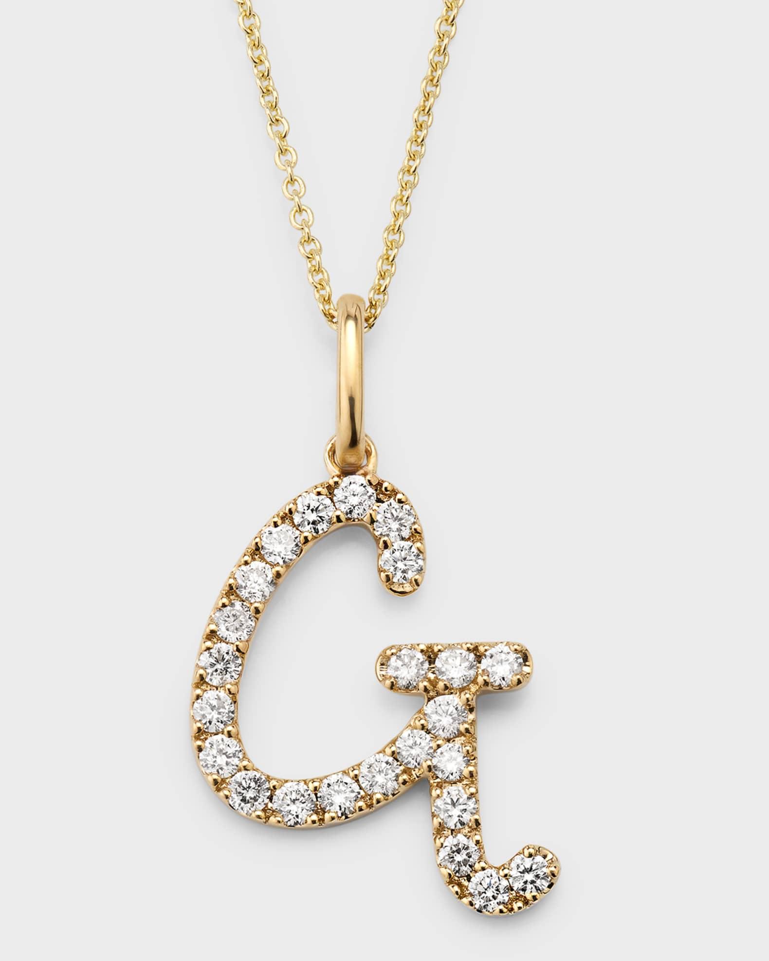 14k Diamond Pave Initial Necklace Product Image