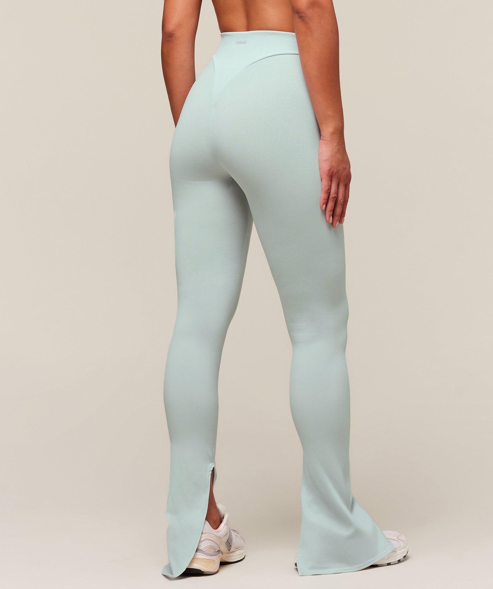 Gymshark everywear Warp Knit Flare Leggings - Frost Blue Female Product Image