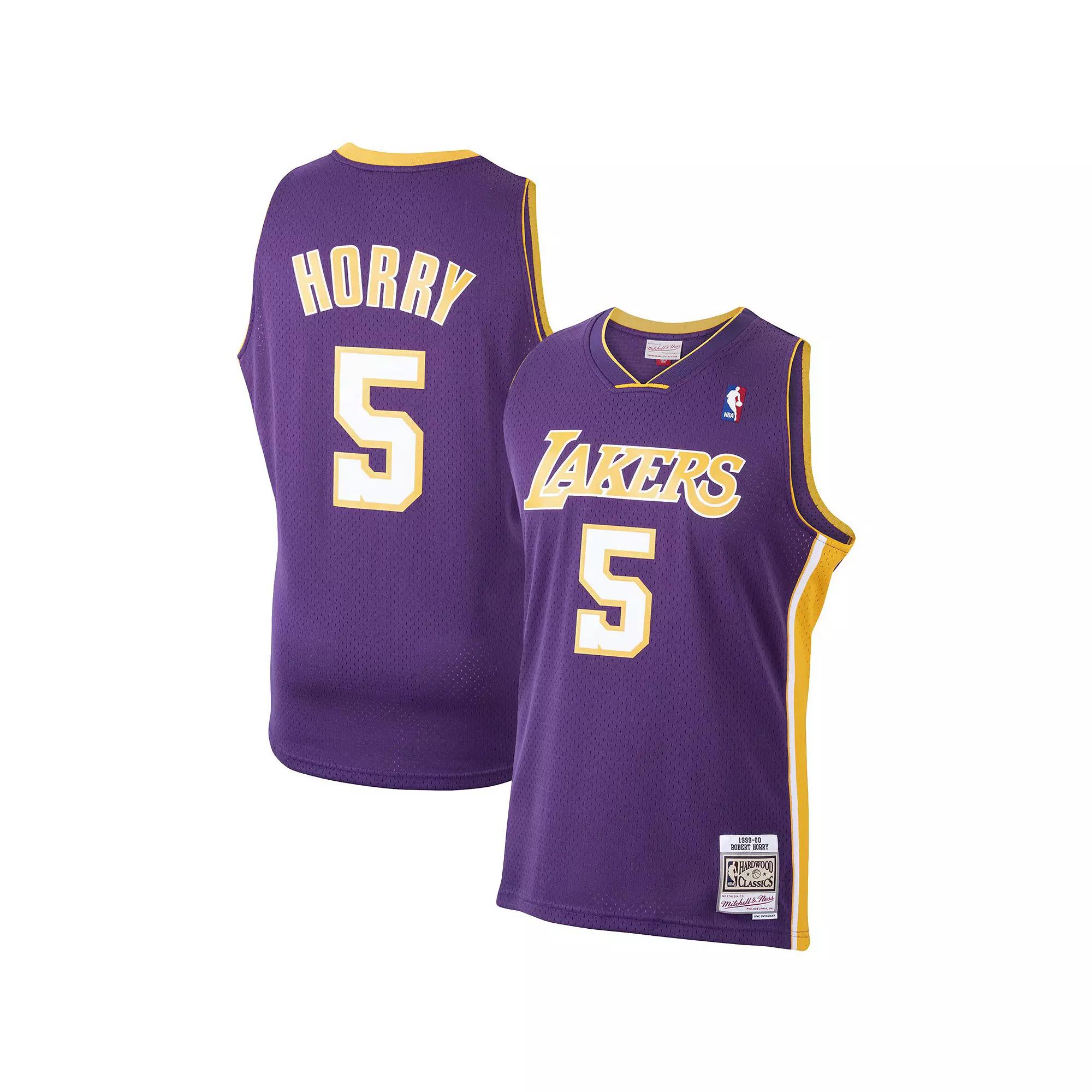 Men's Mitchell & Ness Robert Horry Purple Los Angeles Lakers 1999-2000 Hardwood Classics Swingman Player Jersey, Size: Small Product Image