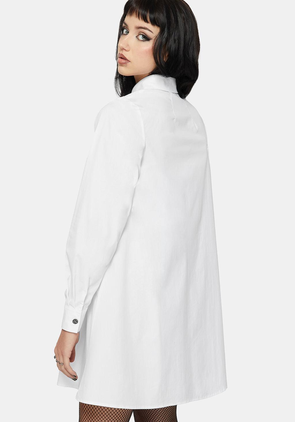 Arde Pintuck Mini Shirt Dress Product Image