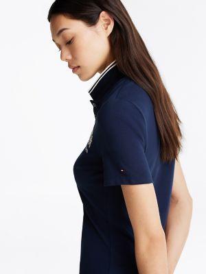 Embroidered Stretch Slim Fit Polo Dress Product Image