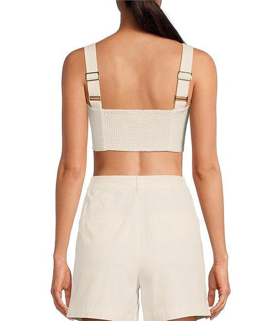 Le' AL.X Coordinating Sleeveless Sweetheart Neckline Smocked Bra Top Product Image