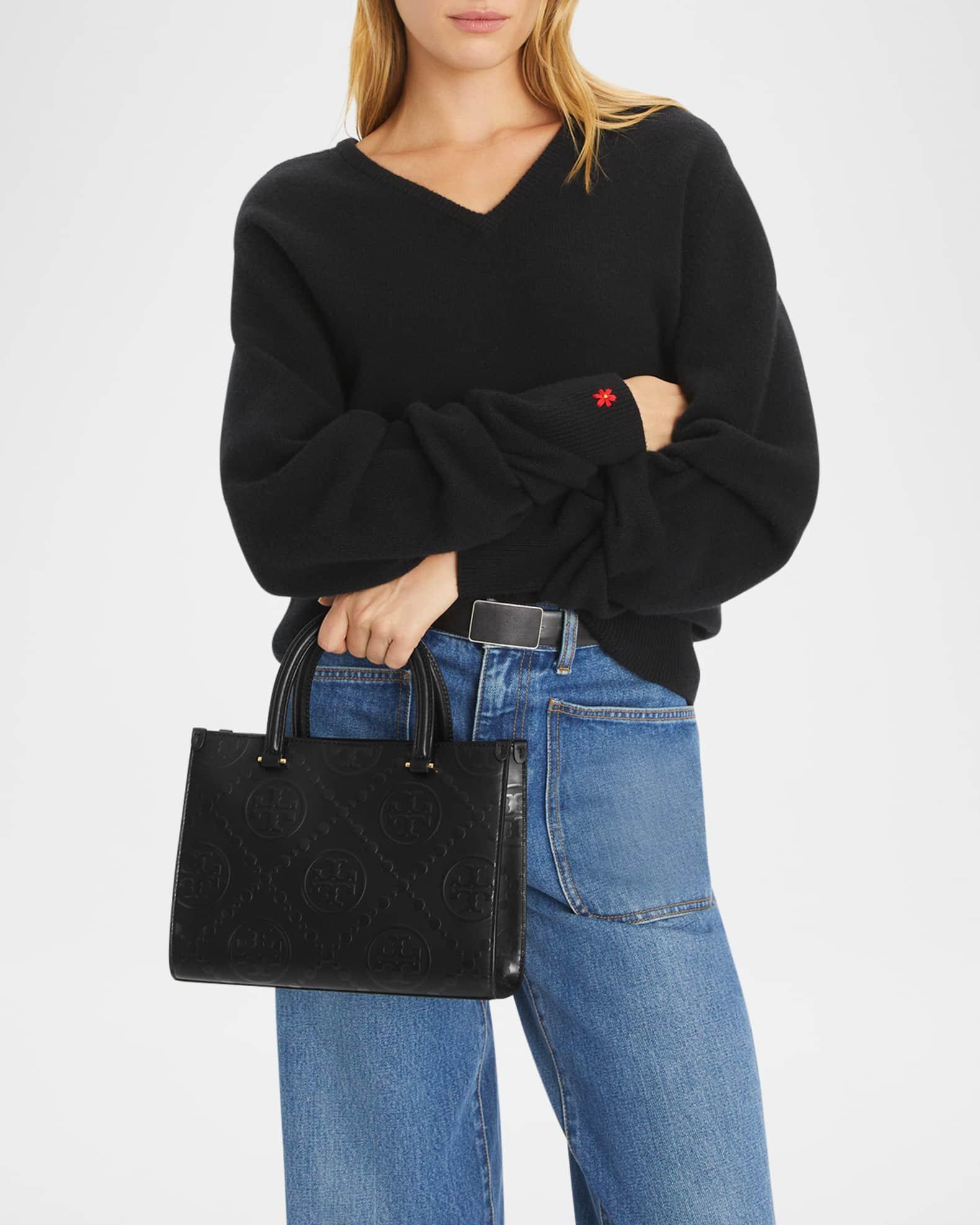 T Monogram Embossed Square Tote Bag Product Image