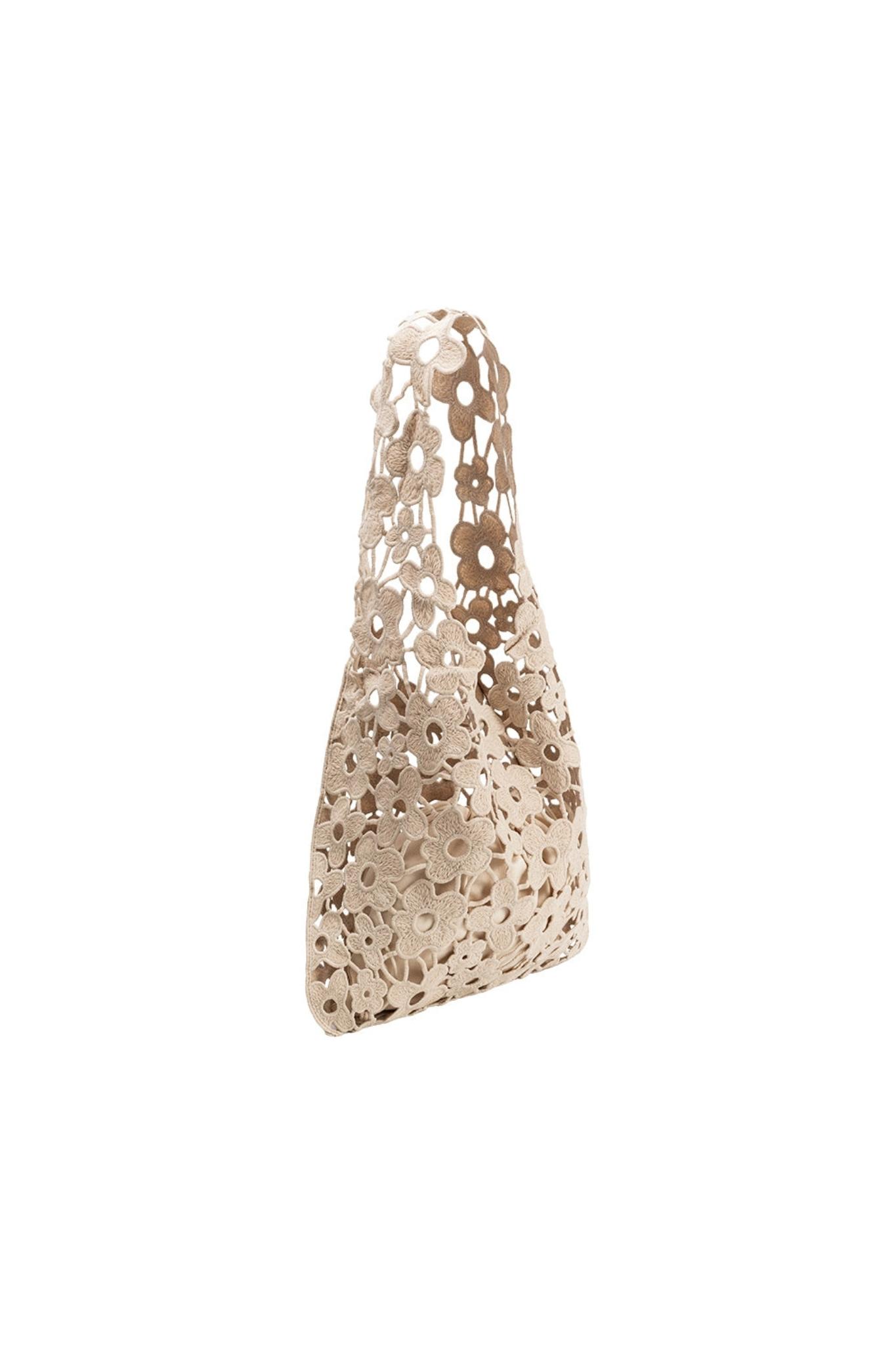 Aster Floral Shoulder Bag - Taupe Product Image