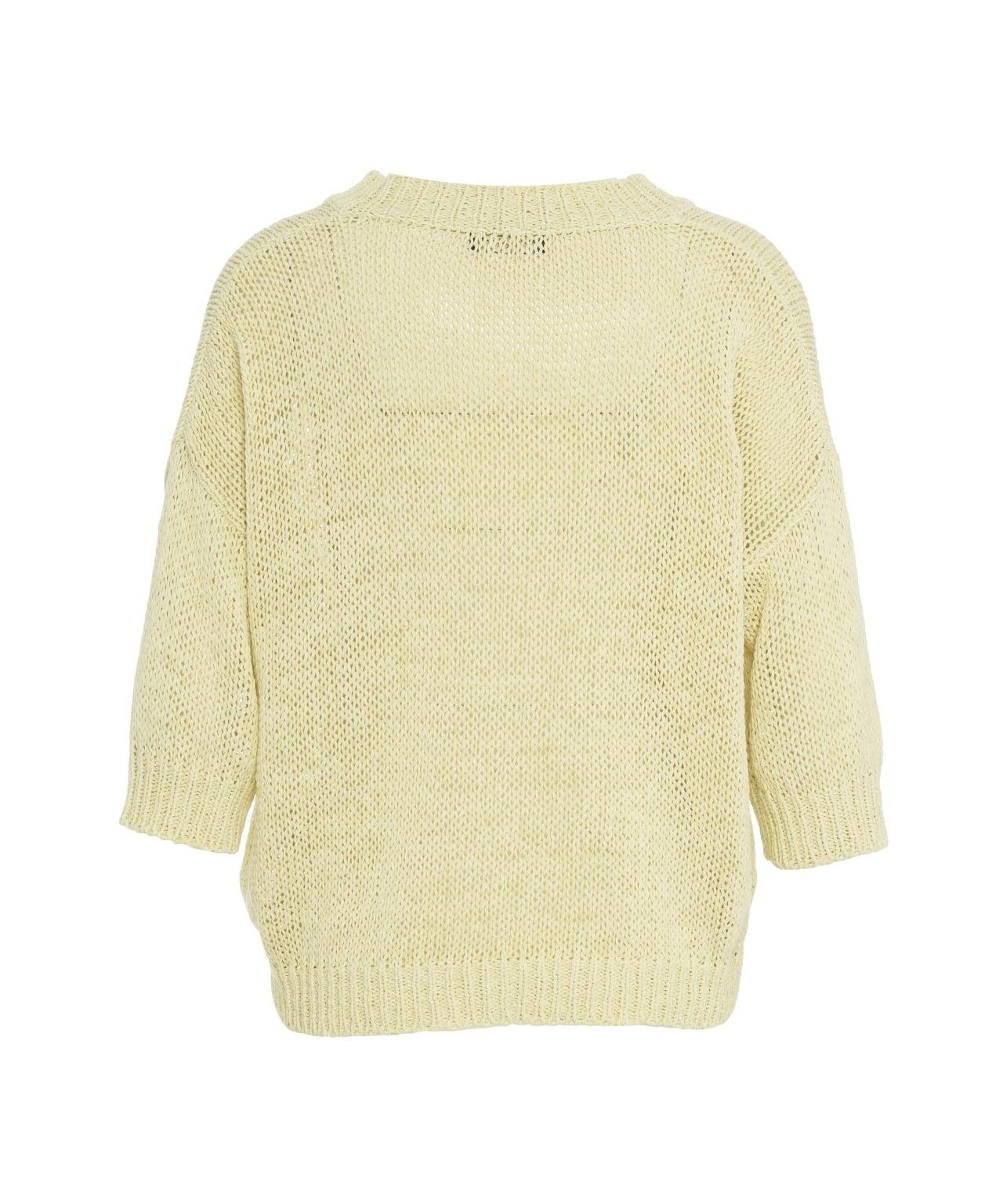 Knit sweater with V-neck Product Image