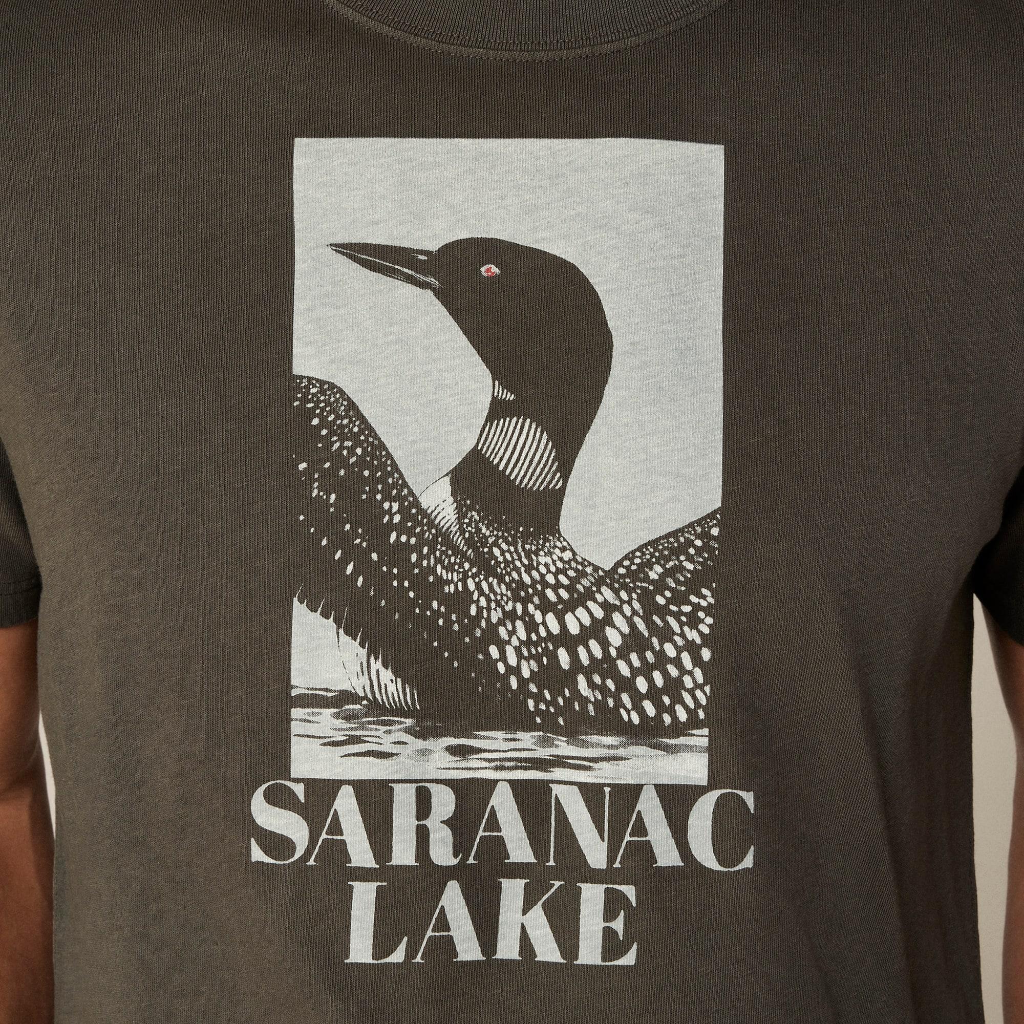 Vintage-wash cotton "Saranac" graphic T-shirt Product Image