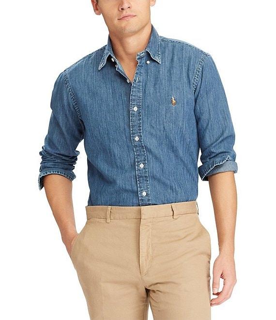 Polo Ralph Lauren Classic Fit Solid Denim Shirt Product Image
