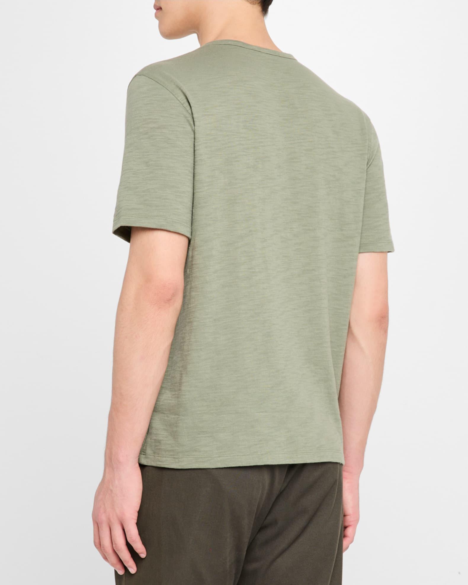 Men's Split-Neck Slub Cotton T-Shirt Product Image