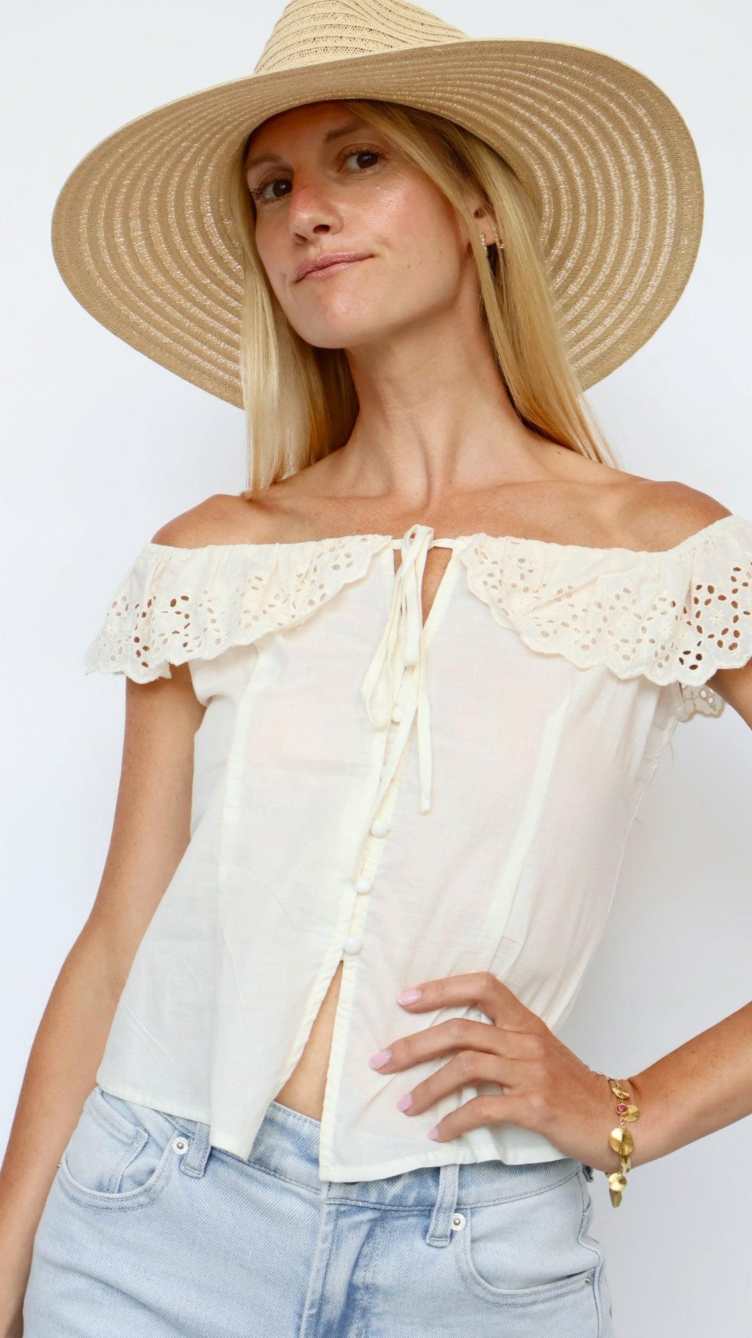 Piper Eyelet Off Shoulder Top Product Image