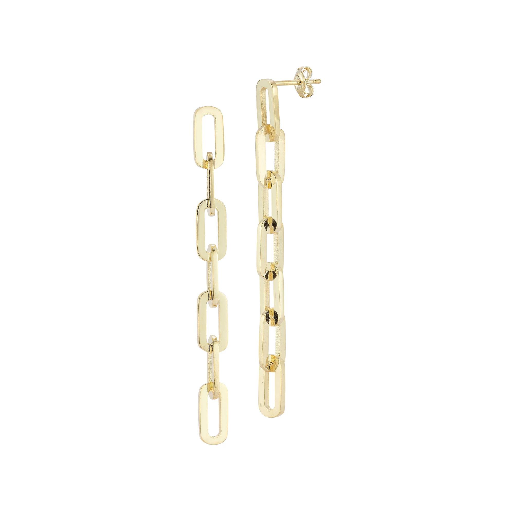 Sunkissed Sterling Sterling Silver Large Link Chain Drop Earrings, Women's, Gold Tone Product Image