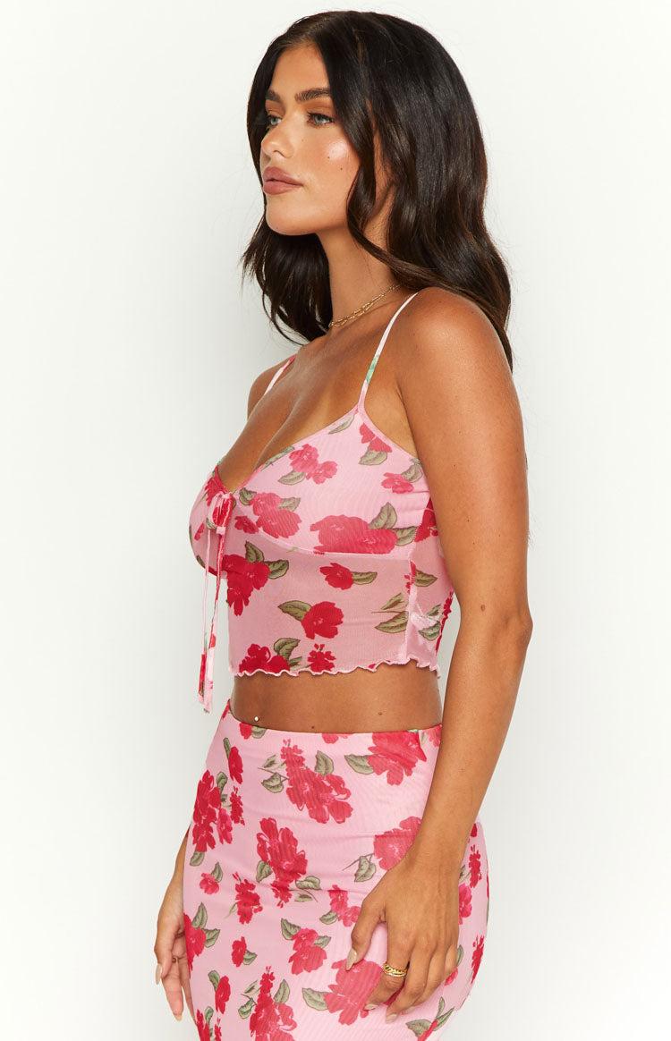 Emz Pink Floral Mesh Cami Baby Product Image