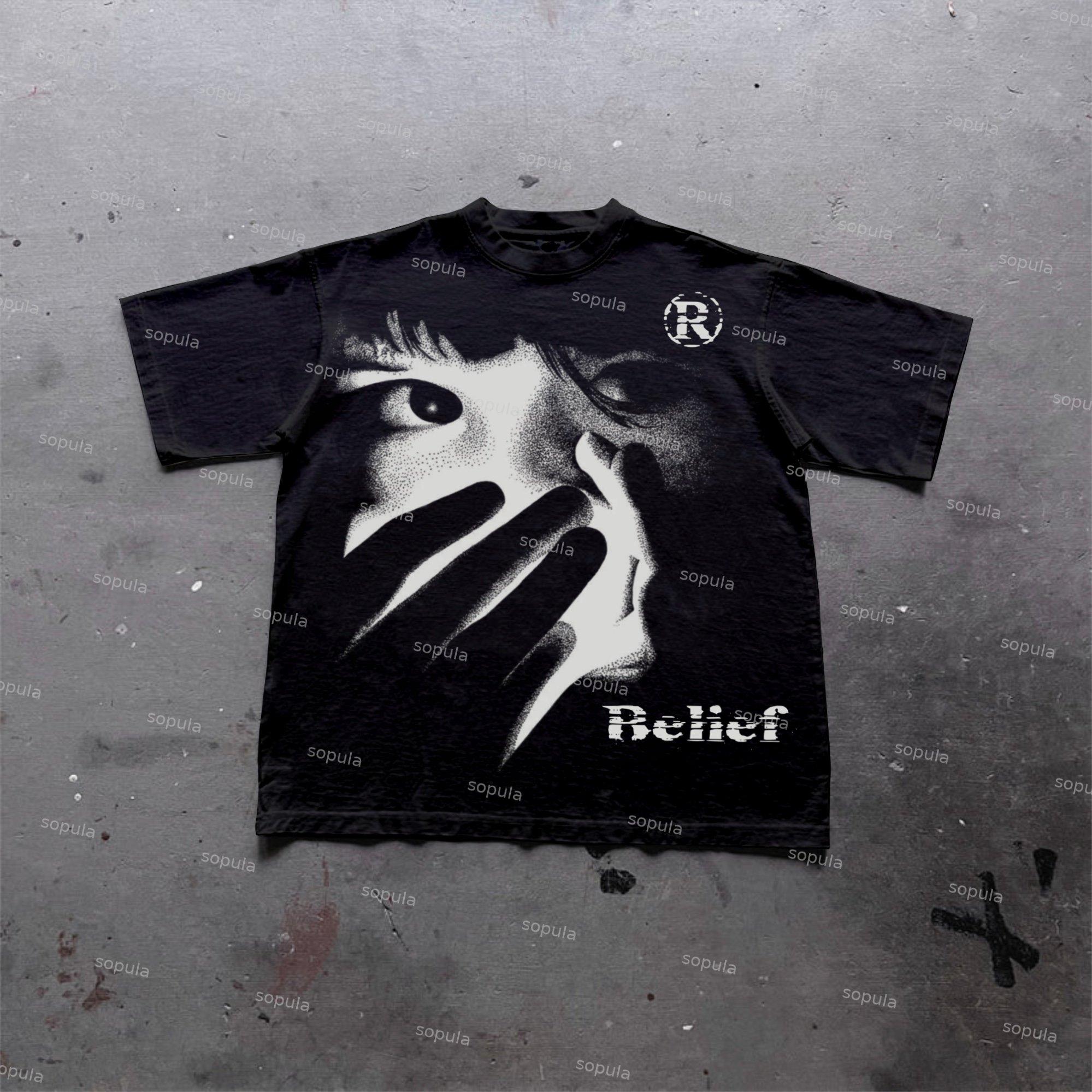 Sopula Belief Vintage Character Portrait Graphics 100% Cotton T-Shirt Product Image