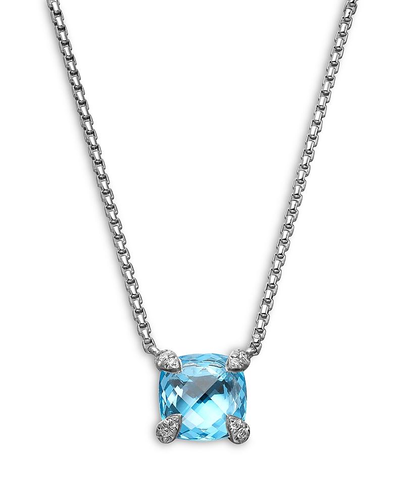 Womens Petite Chatelaine Pendant Necklace with Pave Diamonds Product Image