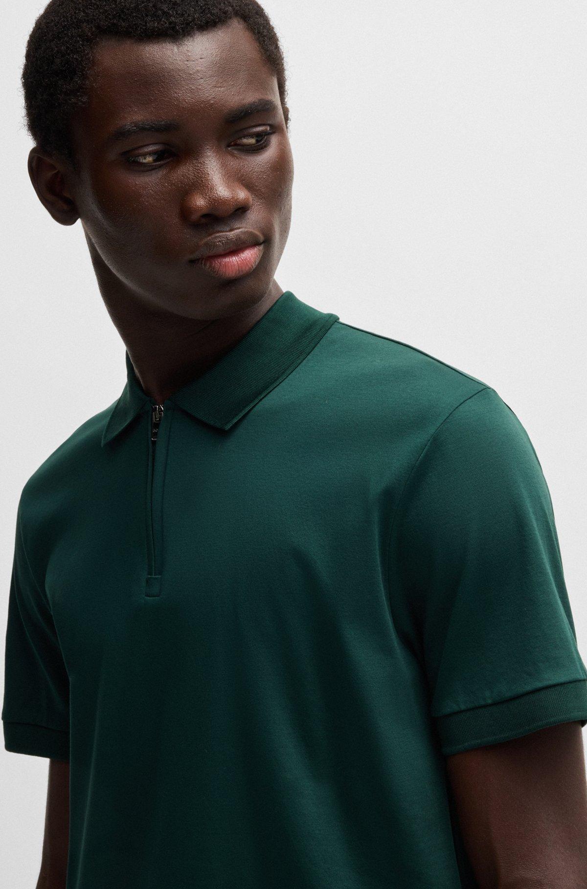 Slim-fit polo shirt in mercerized cotton Product Image