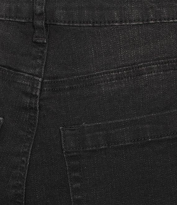 Reba Mid Rise 5 Pocket Frayed Hem Stretch Denim Cut Off Shorts Product Image