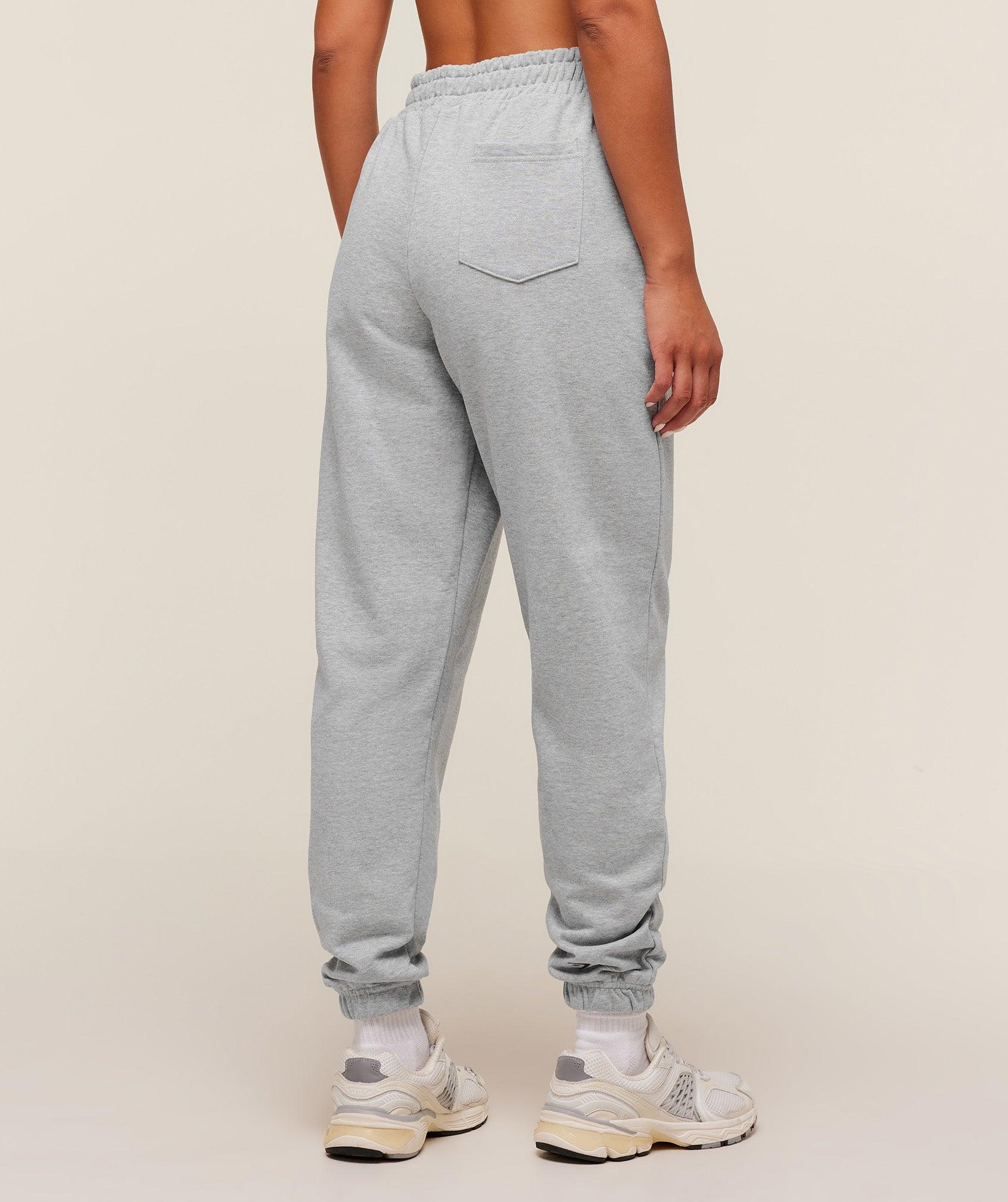 Gymshark Collegiate Graphic Joggers - Light Grey Core Marl Female Product Image