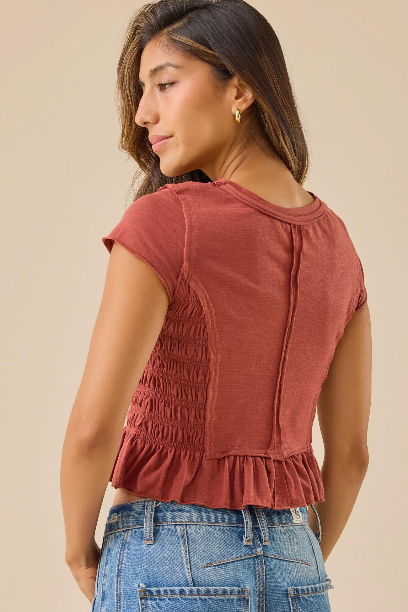 Annaleigh Smocked Fitted Tee Product Image