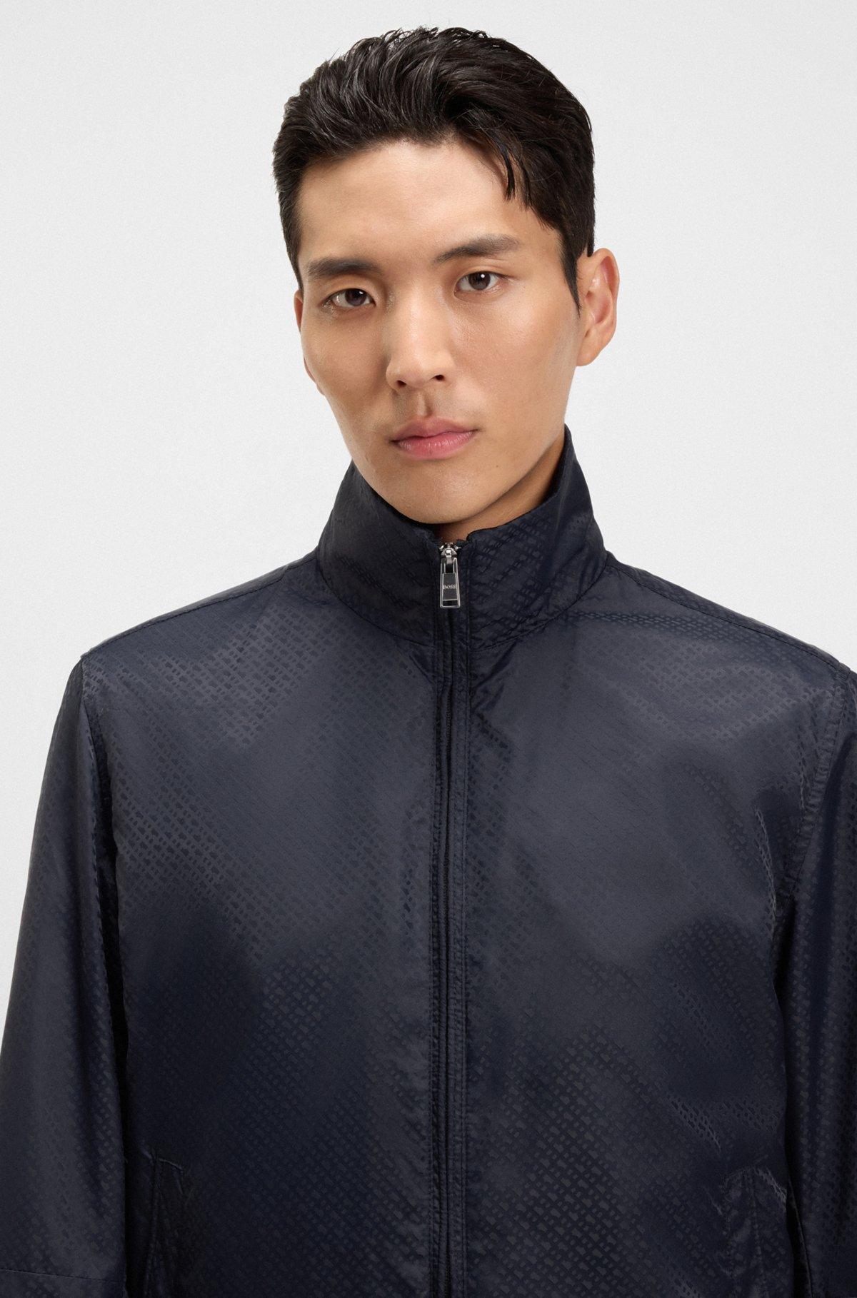 Water-repellent jacket with monogram jacquard Product Image