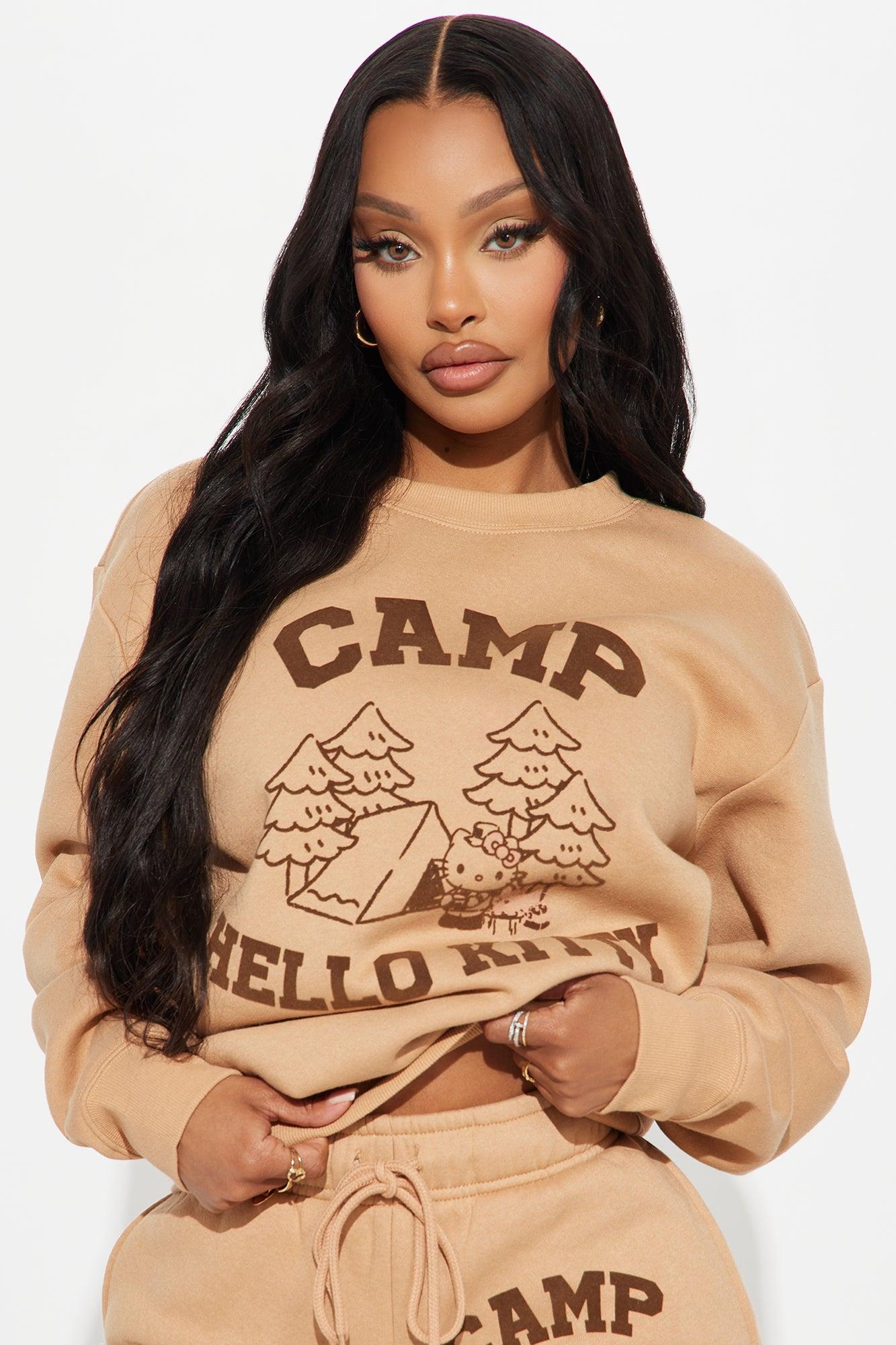 Camp Hello Kitty Oversized Sweatshirt - Mocha Product Image
