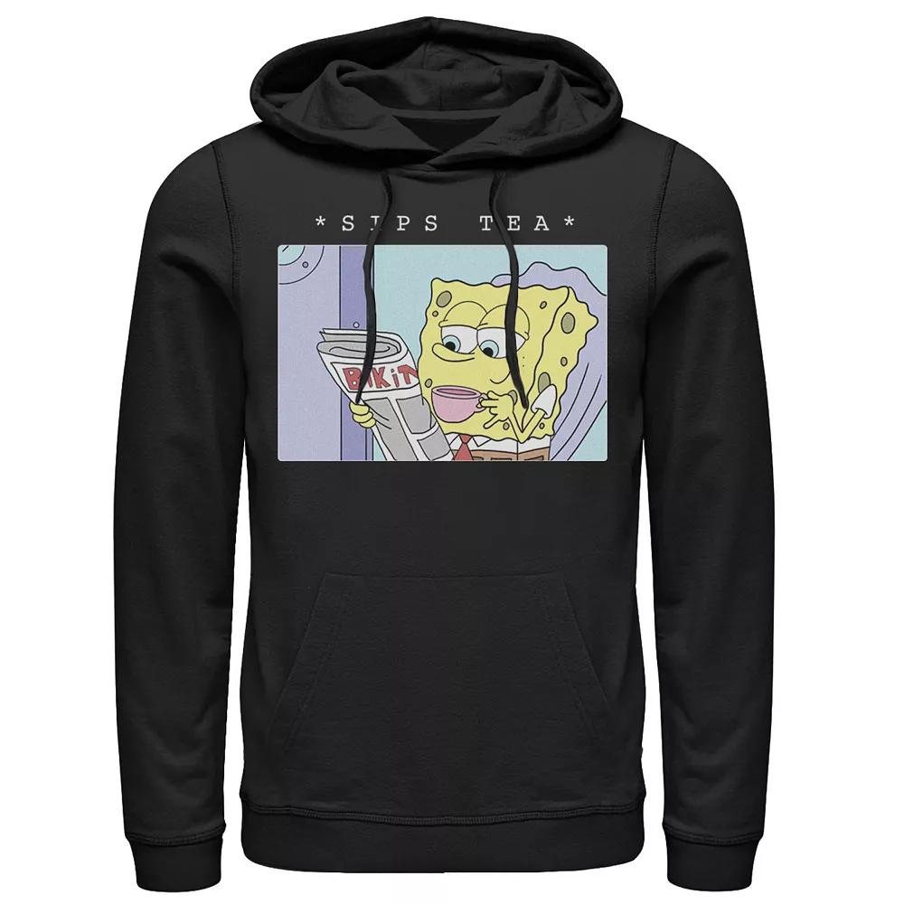 Men's SpongeBob SquarePants Sips Tea Meme Hoodie,  Product Image