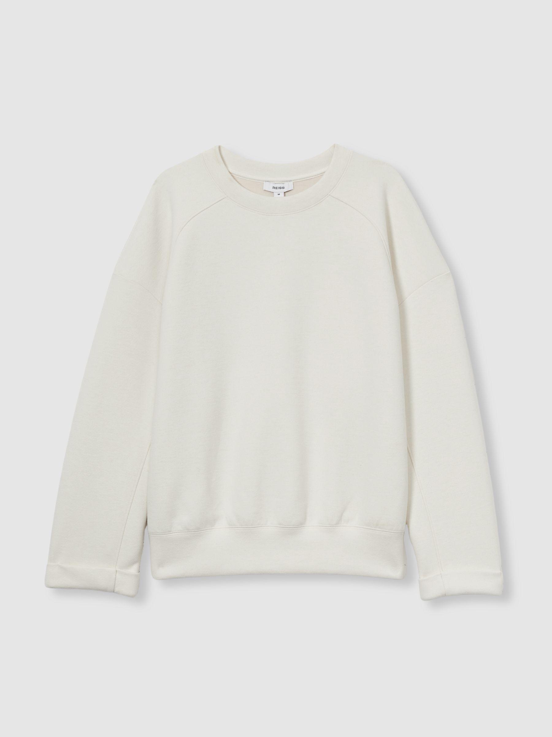 Soft-Touch Sweatshirt With Wool in Ivory Product Image