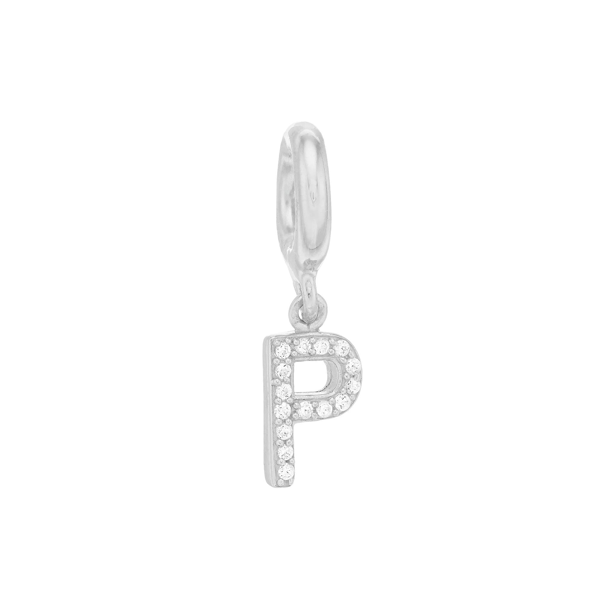 SIRI USA by TJM Sterling Silver Cubic Zirconia Initial Charm, Women's Product Image