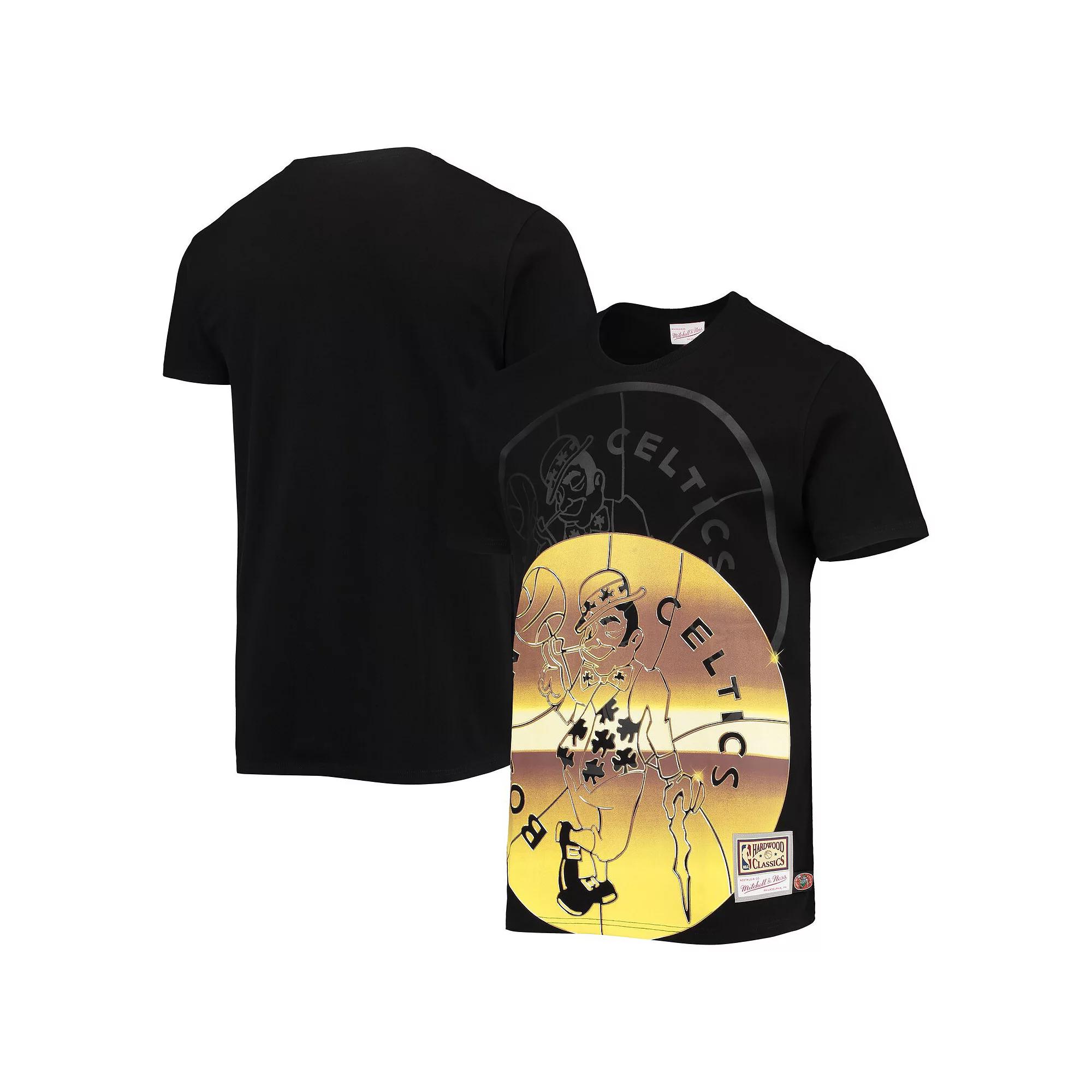 Men's Mitchell & Ness Black Boston Celtics Big & Tall Hardwood Classics Big Face 4.0 T-Shirt, Size: Small Product Image