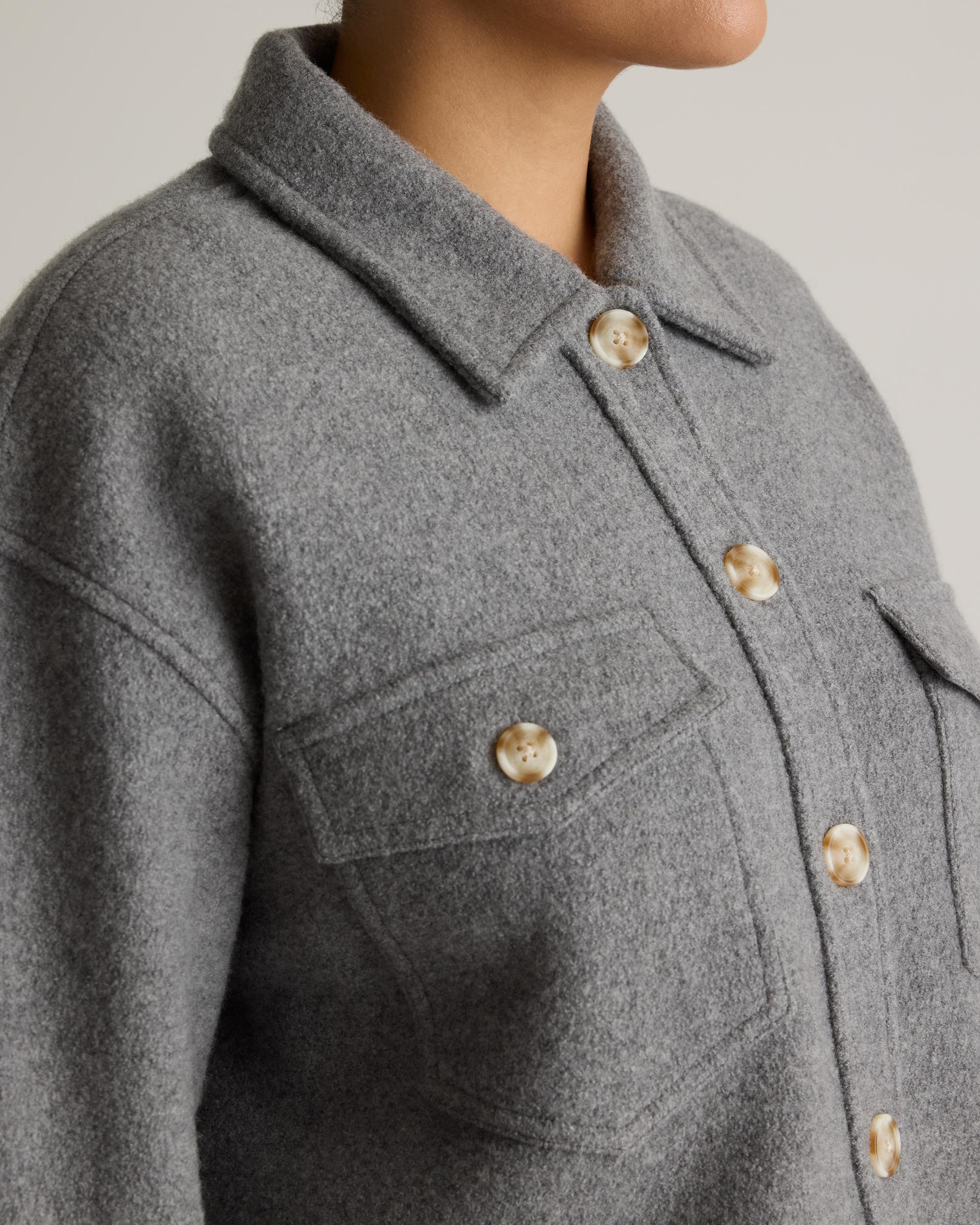 Quince | Women's 100% Merino Wool Cropped Shirt Jacket Size XL Product Image
