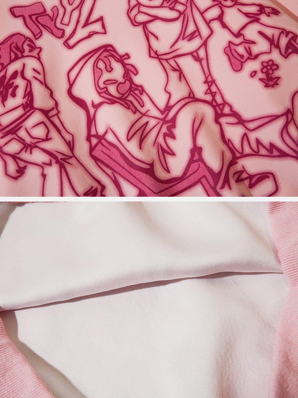 Aelfric Eden Cartoon Line Character Graphic Hoodie Product Image