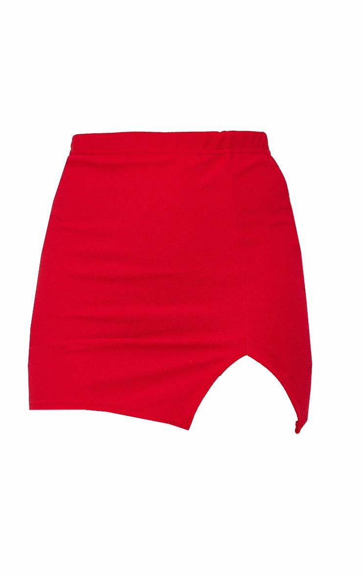 Red Split Front Mini Skirt Product Image