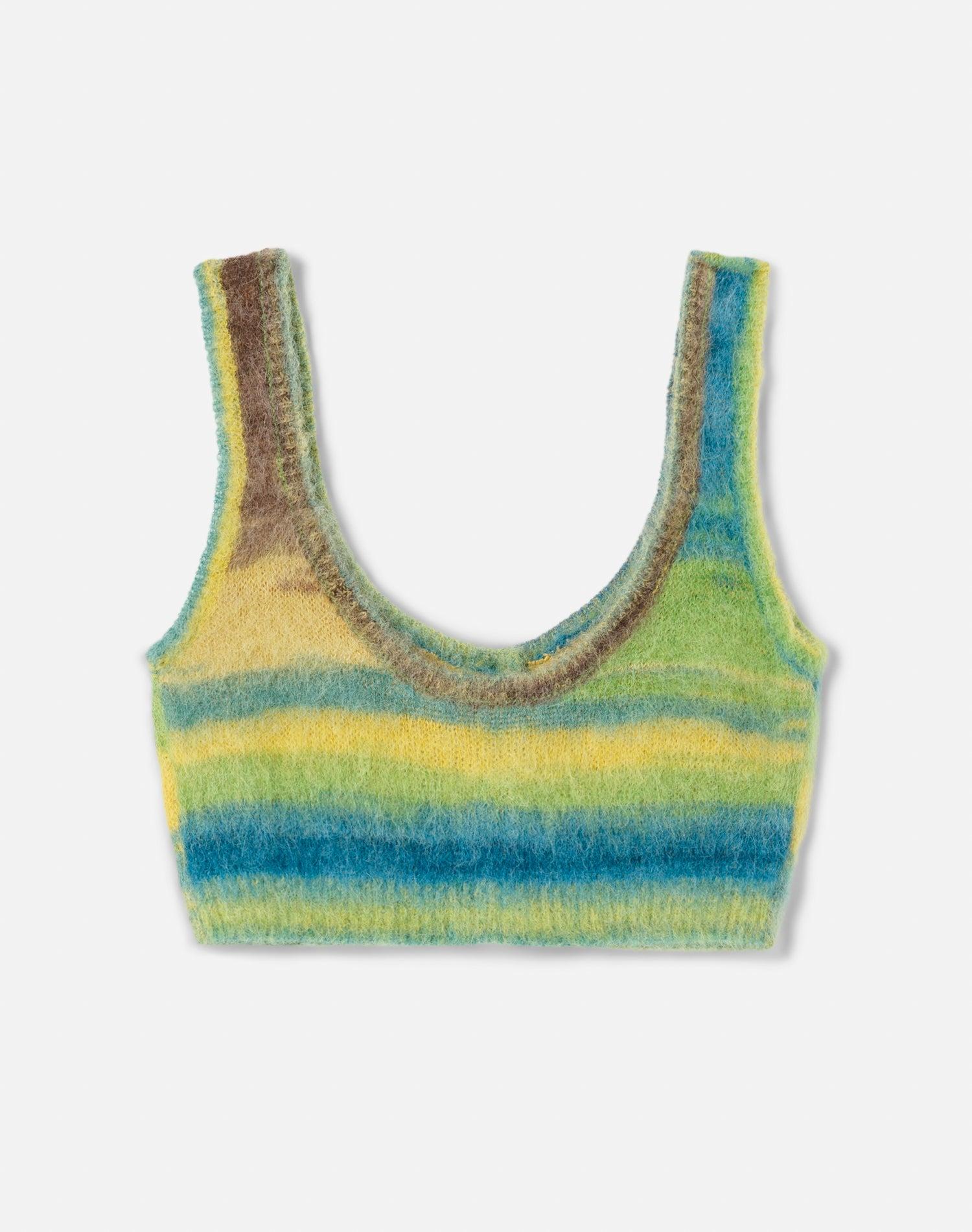 Button Front Bra Top - Green Space Dye Female Product Image