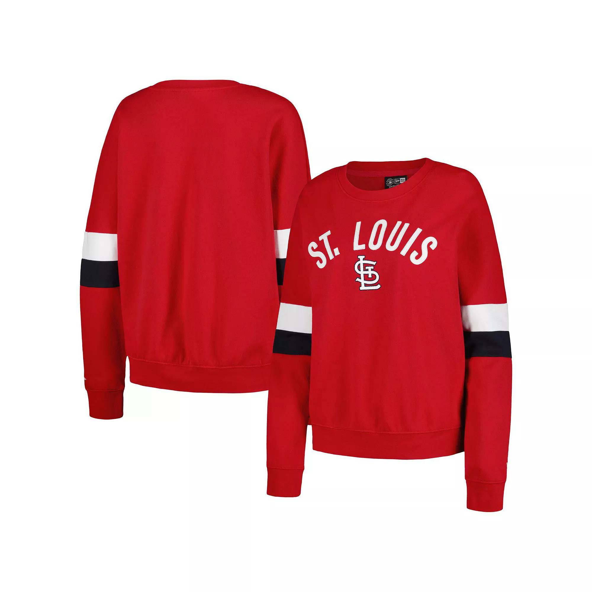 Women's New Era Red St. Louis Cardinals Game Day Crew Pullover Sweatshirt,  Product Image