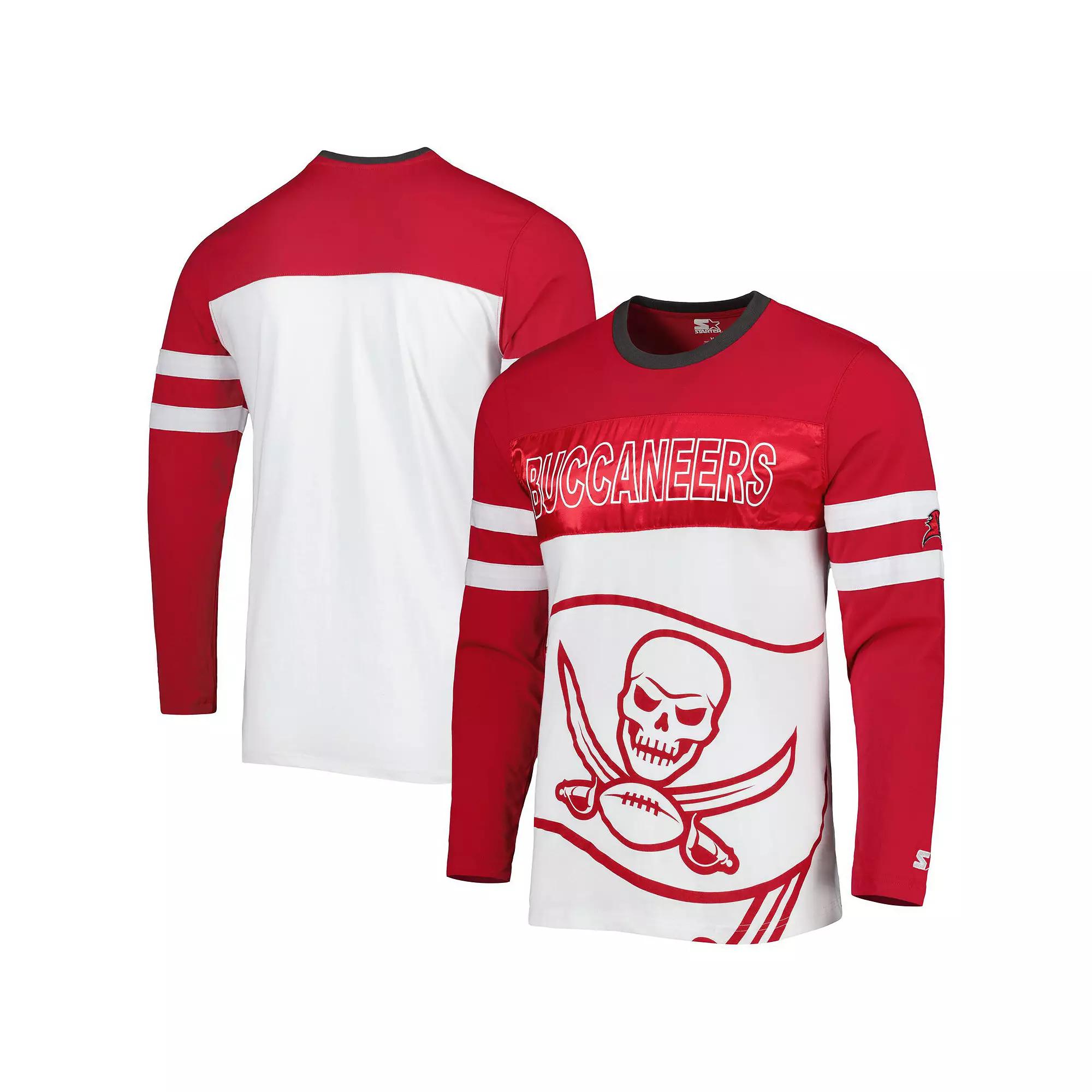 Men's Starter Red/White Tampa Bay Buccaneers Halftime Long Sleeve T-Shirt, Size: Large Product Image