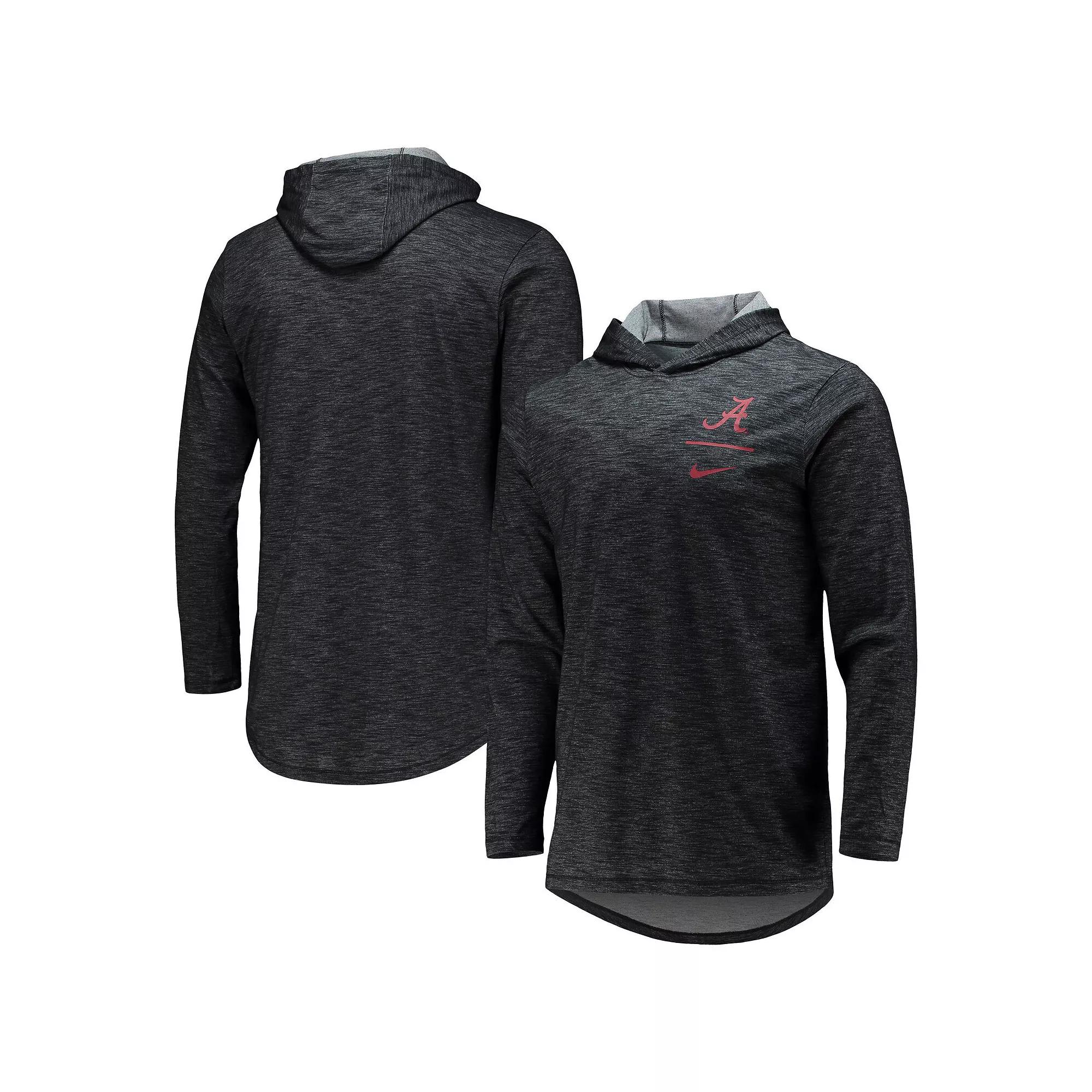 Men's Nike Black Alabama Crimson Tide Slub Space-Dye Performance Long Sleeve Hoodie T-Shirt, Size: Small Product Image