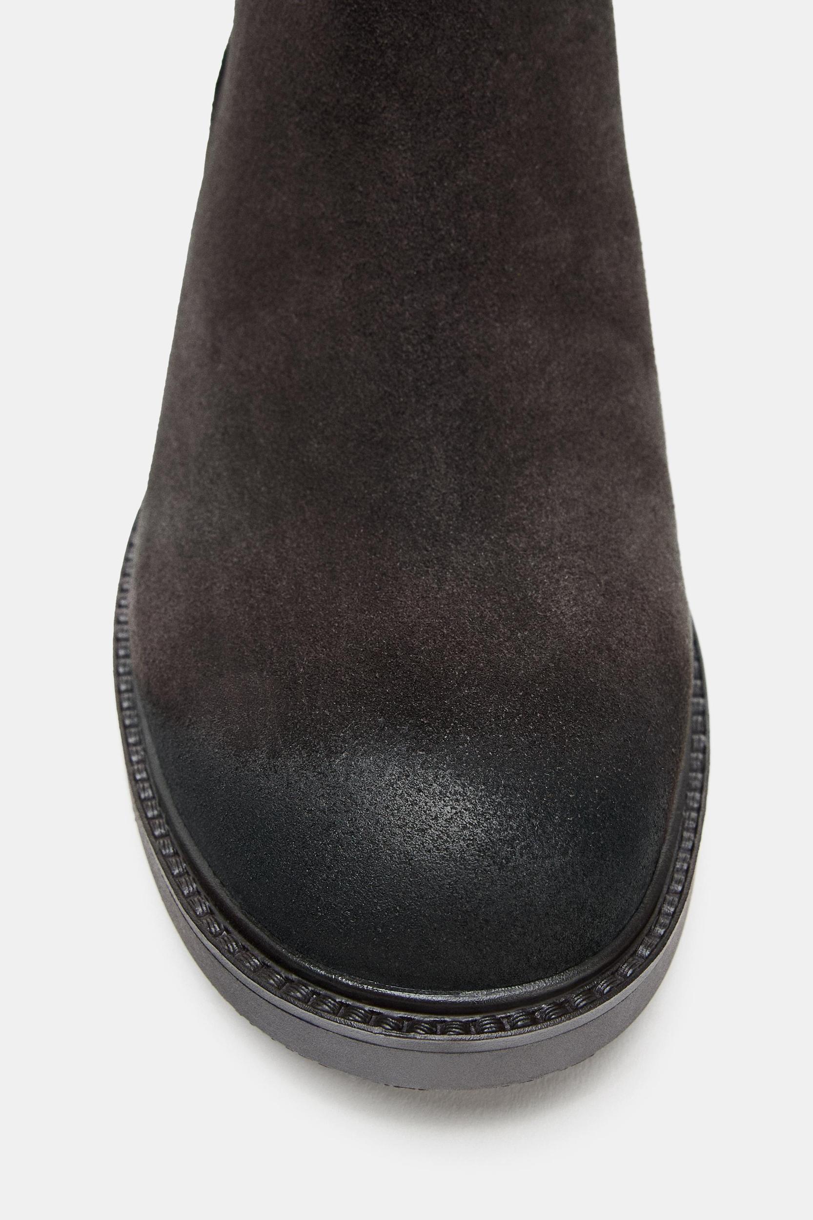 BUCKLED SPLIT LEATHER ANKLE BOOTS Product Image