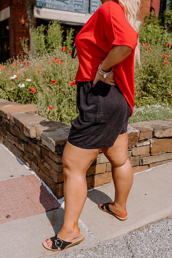 The Aleena High Waist Shorts In Vintage Black Curves Product Image
