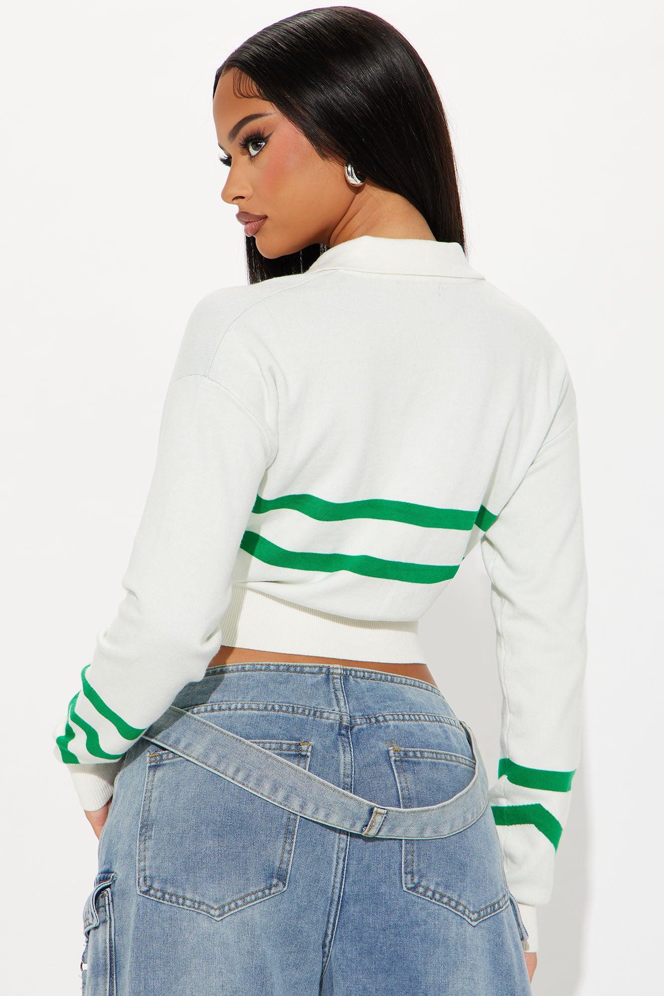 Pickleball Champ Polo Sweater - Green/combo Product Image