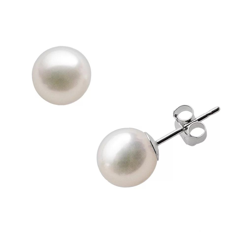 PearLustre by Imperial 18k White Gold AA Akoya Cultured Pearl Stud Earrings (6-6.5 mm), Women's Product Image