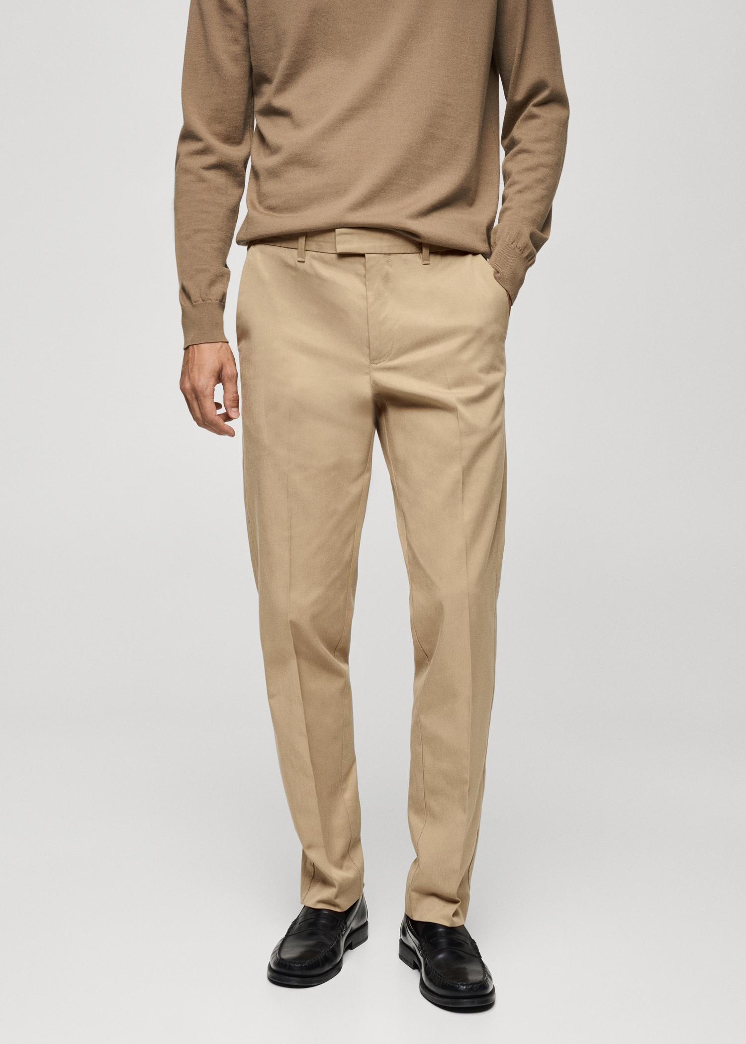 Regular-fit cotton pants - Men | MANGO USA Product Image