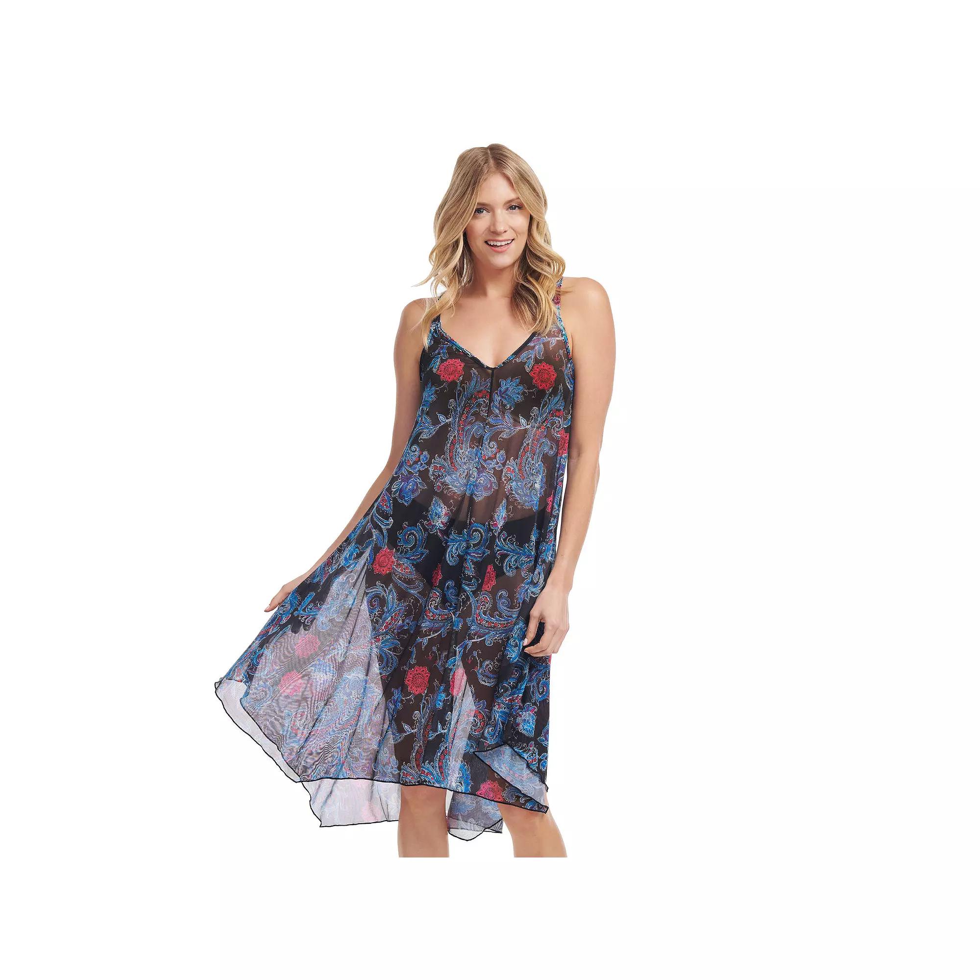 Womens Mazu Linework Paisley Flowy Mesh Swim Coverup Dress Product Image