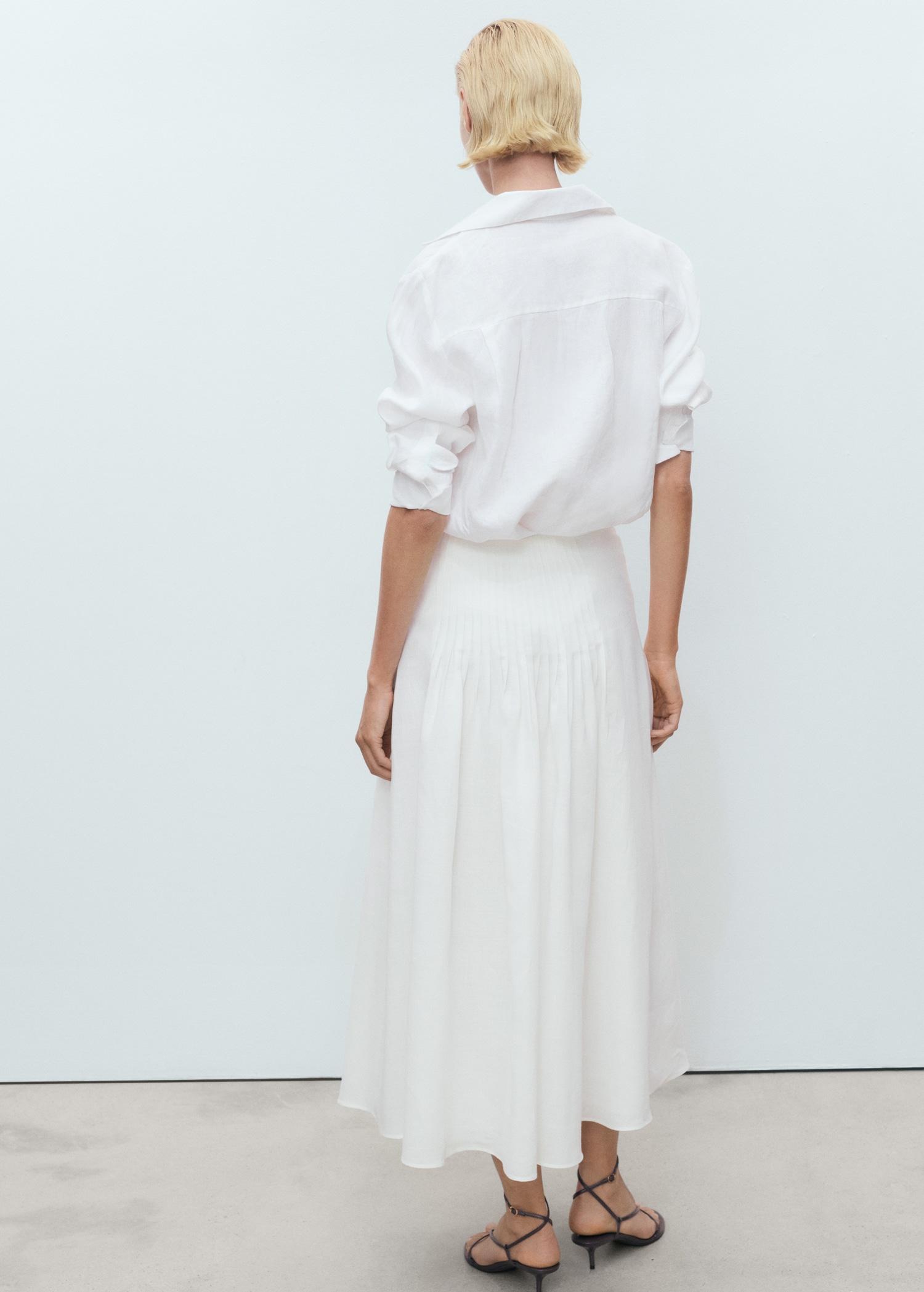 Ramie pleated skirt - Women | MANGO USA Product Image