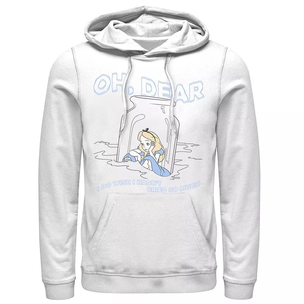 Disney's Alice In Wonderland Men's I Do Wish I Hadn't Cried So Much Hoodie, Size: Large, White Product Image