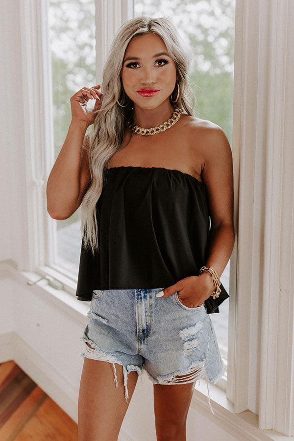 The Party Goes On Tube Top In Black Product Image