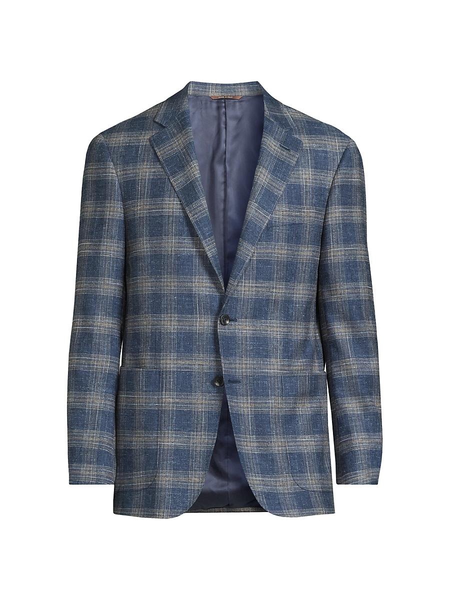 Mens Kei Plaid Wool-Blend Two-Button Sport Coat Product Image