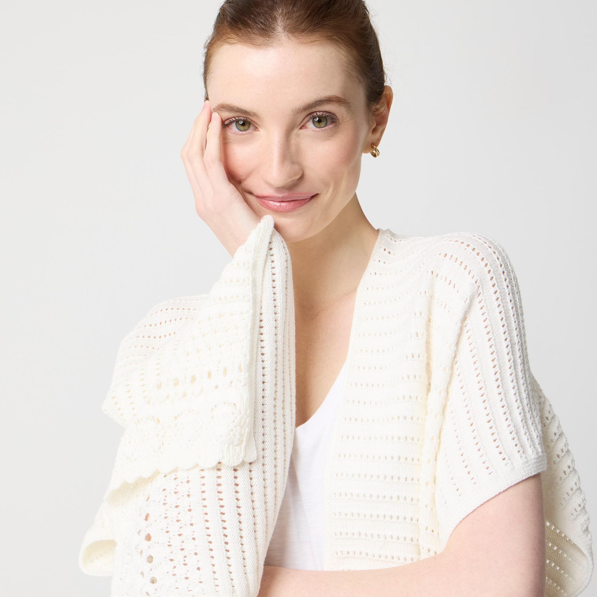 Pointelle open-front wrap Product Image