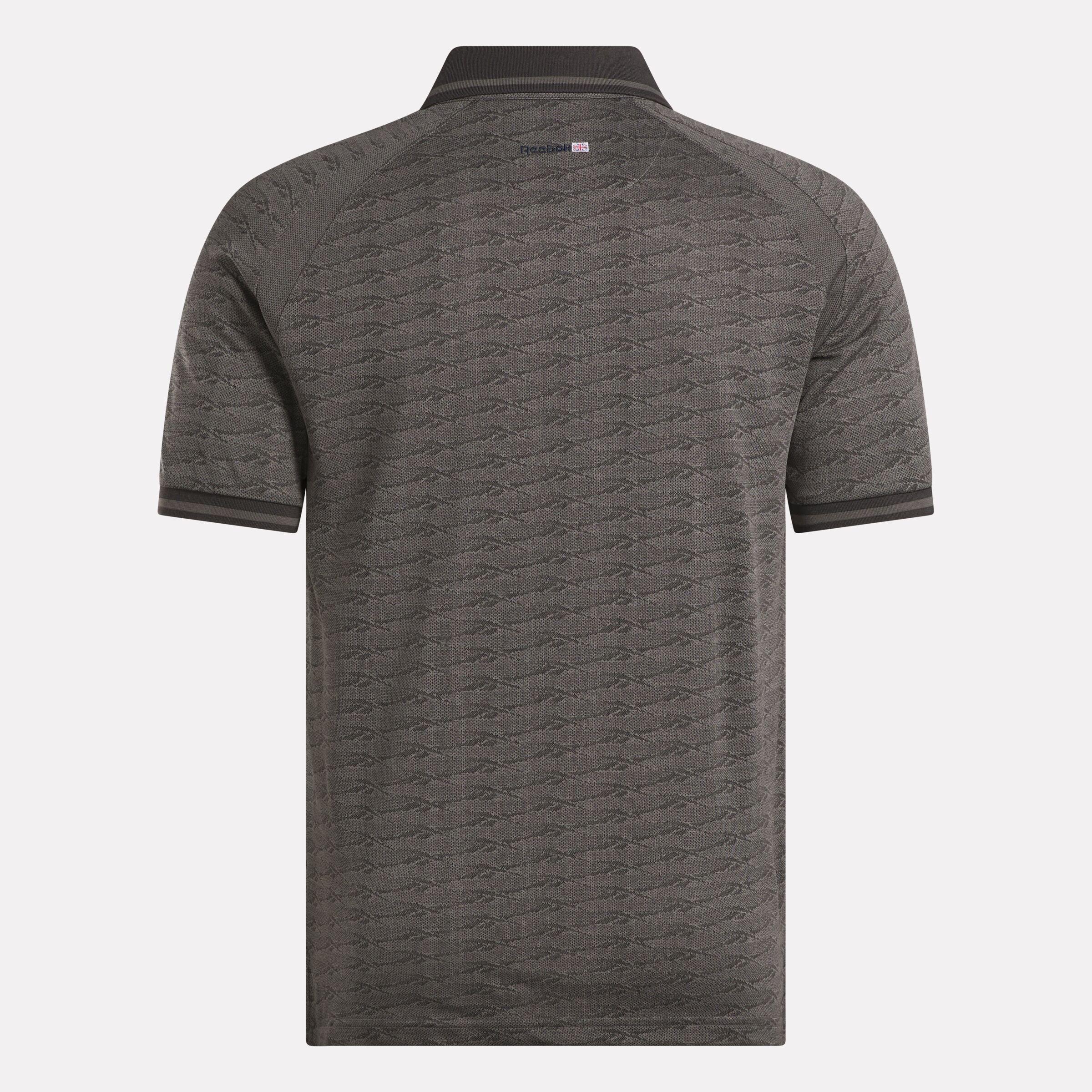 Men's Short Sleeve Tonal Vector Jacquard Polo Shirt with Tipped Rib Trim Male Product Image