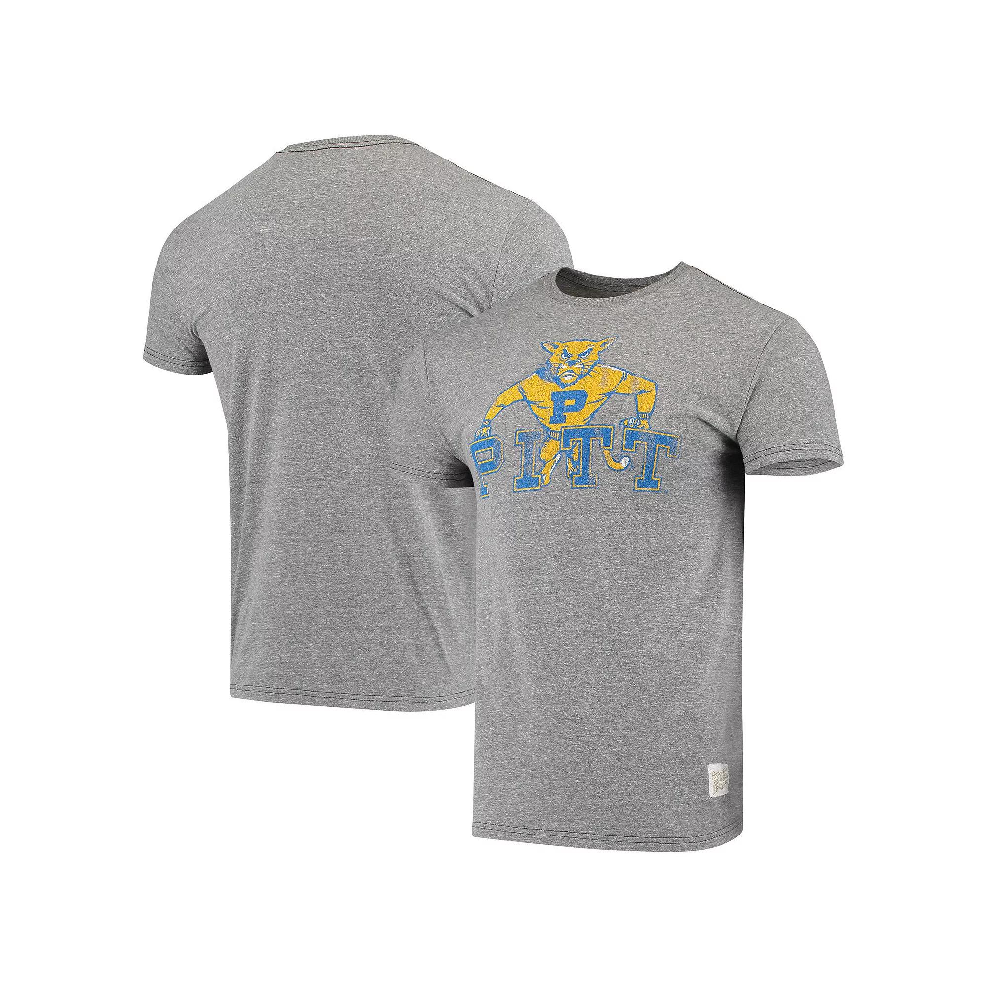 Mens Original Retro Brand Heathered Gray Pitt Panthers Team Vintage Tri-Blend T-Shirt Product Image