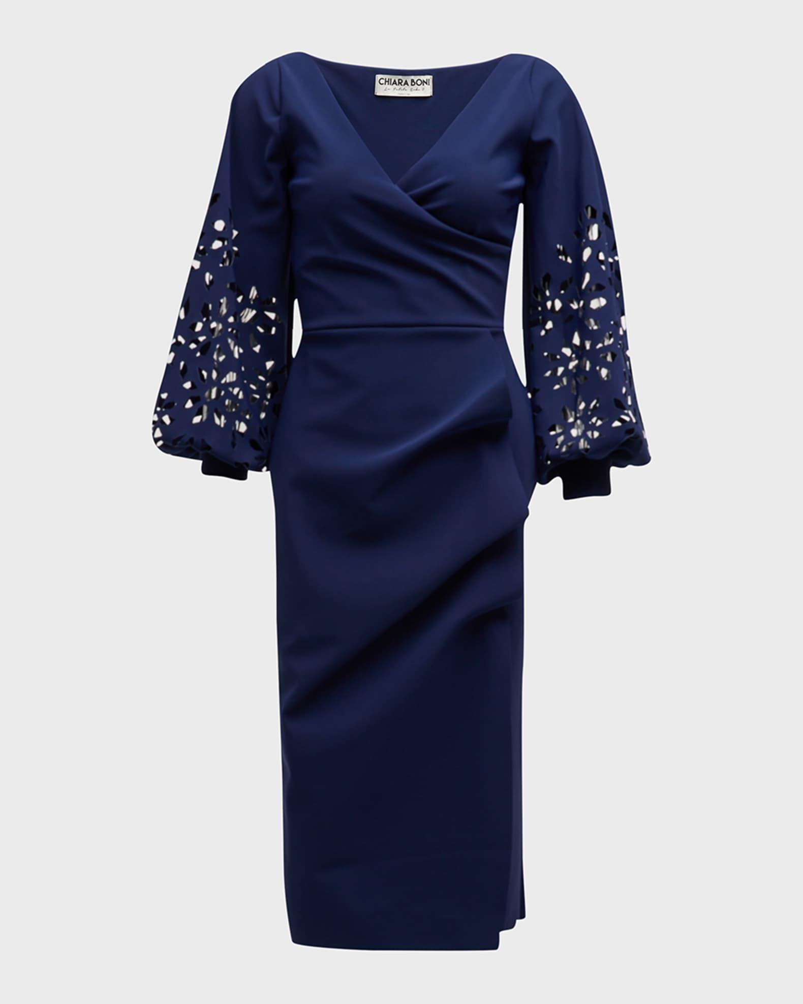 Gallilia Cutout Ruffle Sheath Midi Dress Product Image