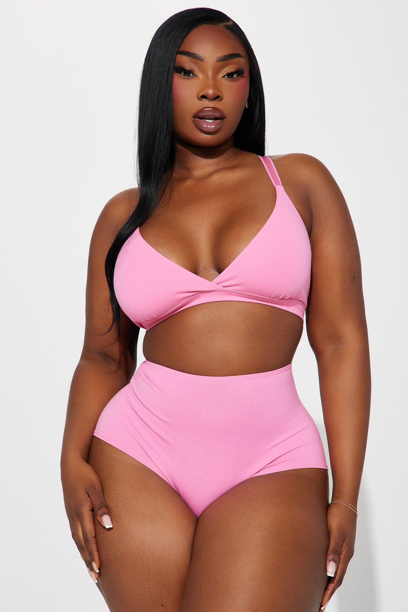 Nova Cotton Triangle Bralette - Hot Pink Product Image